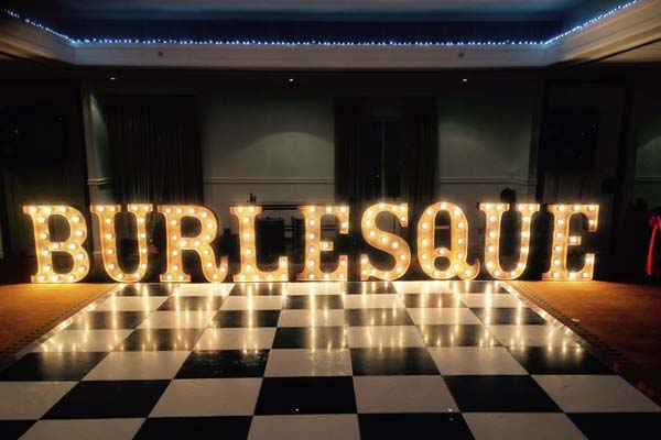 corporate event with light up letters